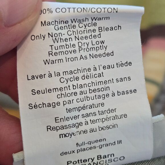 Full/Queen Duncan Stripes POTTERY BARN Heavy Duvet Cover 2 STD Shams Reversible - Picture 11 of 12